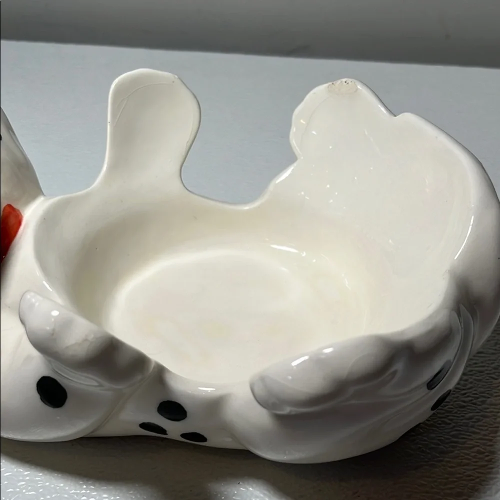 Treasure Craft Dalmatian Dog Bowl White Black Spots Ceramic from Mexico